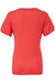 Bella + Canvas BC6415/6415 Womens Short Sleeve V-Neck T-Shirt Red Flat Back