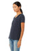 Bella + Canvas BC6405CVC Womens Relaxed Jersey Short Sleeve V-Neck T-Shirt Heather Navy Blue Model 3Q