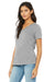 Bella + Canvas BC6405CVC Womens Relaxed Jersey Short Sleeve V-Neck T-Shirt Heather Grey Model 3Q