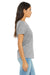 Bella + Canvas BC6405CVC Womens Relaxed Jersey Short Sleeve V-Neck T-Shirt Heather Grey Model Side