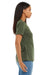 Bella + Canvas BC6405/6405 Womens Relaxed Jersey Short Sleeve V-Neck T-Shirt Military Green Model Side
