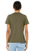 Bella + Canvas BC6405CVC Womens CVC Short Sleeve V-Neck T-Shirt Heather Olive Green Model Back