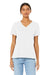 Bella + Canvas BC6405CVC/6405CVC Womens CVC Short Sleeve V-Neck T-Shirt Solid White Model Front