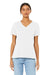 Bella + Canvas BC6405CVC Womens CVC Short Sleeve V-Neck T-Shirt Solid White Model Front