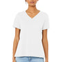 Bella + Canvas Womens CVC Short Sleeve V-Neck T-Shirt - Solid White