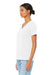 Bella + Canvas BC6405CVC/6405CVC Womens CVC Short Sleeve V-Neck T-Shirt Solid White Model 3Q