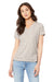 Bella + Canvas BC6405CVC/6405CVC Womens CVC Short Sleeve V-Neck T-Shirt Heather Dust Model Front
