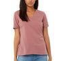Bella + Canvas Womens CVC Short Sleeve V-Neck T-Shirt - Heather Mauve