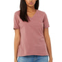 Bella + Canvas Womens CVC Short Sleeve V-Neck T-Shirt - Heather Mauve