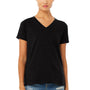 Bella + Canvas Womens CVC Short Sleeve V-Neck T-Shirt - Solid Black