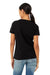 Bella + Canvas BC6405CVC/6405CVC Womens CVC Short Sleeve V-Neck T-Shirt Solid Black Model Back