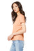 Bella + Canvas BC6405CVC/6405CVC Womens CVC Short Sleeve V-Neck T-Shirt Heather Peach Model 3Q