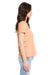 Bella + Canvas BC6405CVC Womens CVC Short Sleeve V-Neck T-Shirt Heather Peach Model Side