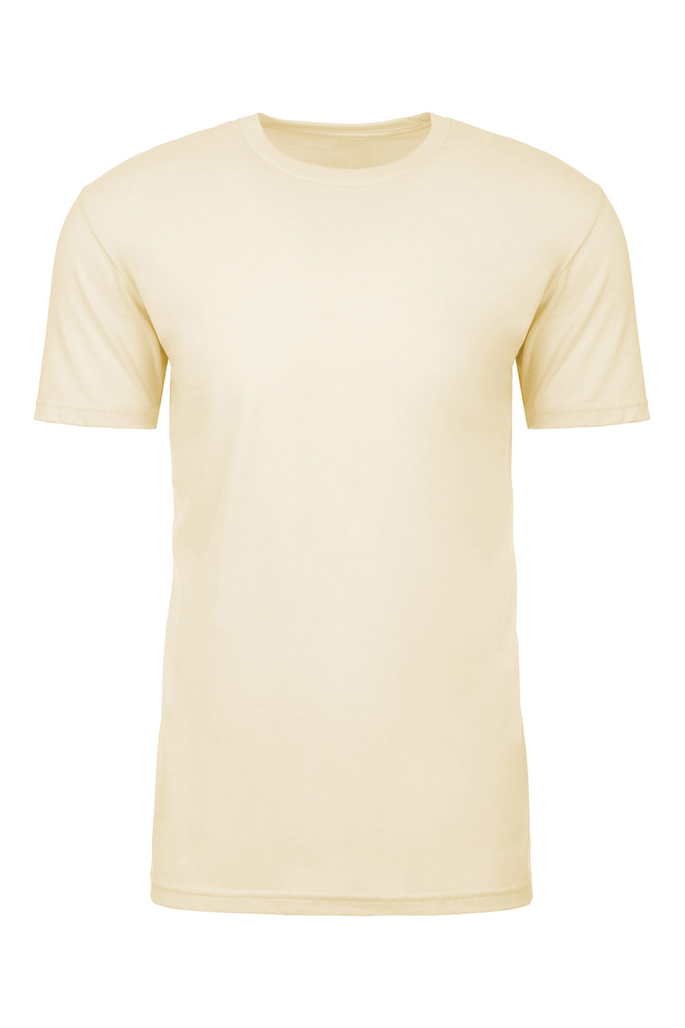 Next Level NL6410/6410 Mens Sueded Jersey Short Sleeve Crewneck T-Shirt Natural Flat Front