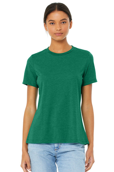 Bella + Canvas BC6413 Womens Short Sleeve Crewneck T-Shirt Kelly Green Model Front