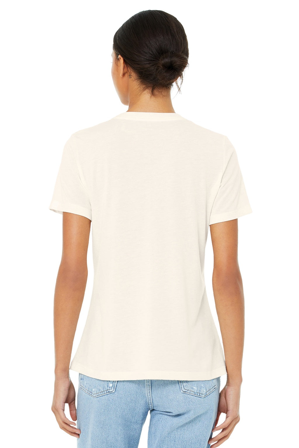 Bella + Canvas BC6413/6413 Womens Short Sleeve Crewneck T-Shirt Natural Model Back