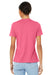 Bella + Canvas BC6413 Womens Short Sleeve Crewneck T-Shirt Charity Pink Model Back