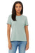 Bella + Canvas BC6413/6413 Womens Short Sleeve Crewneck T-Shirt Dusty Blue Model Front