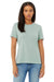 Bella + Canvas BC6413 Womens Short Sleeve Crewneck T-Shirt Dusty Blue Model Front