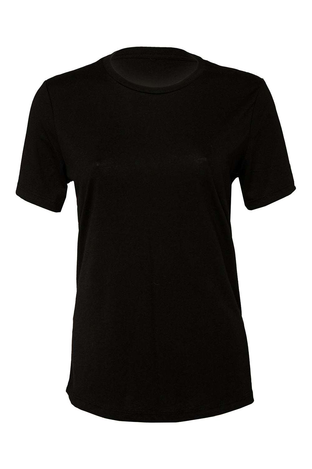 Bella + Canvas BC6413 Womens Short Sleeve Crewneck T-Shirt Solid Black Flat Front
