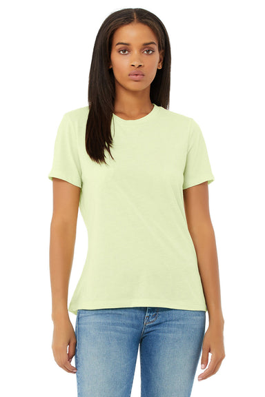 Bella + Canvas BC6413 Womens Short Sleeve Crewneck T-Shirt Spring Green Model Front