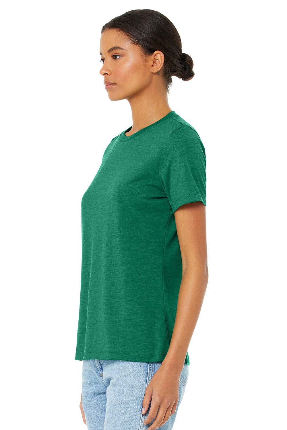 Bella + Canvas BC6413 Womens Short Sleeve Crewneck T-Shirt Kelly Green Model 3Q