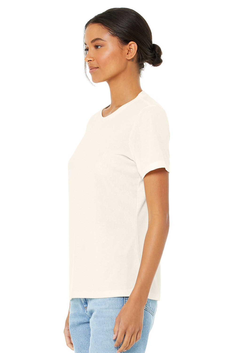 Bella + Canvas BC6413 Womens Short Sleeve Crewneck T-Shirt Natural Model 3Q