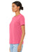 Bella + Canvas BC6413 Womens Short Sleeve Crewneck T-Shirt Charity Pink Model 3Q