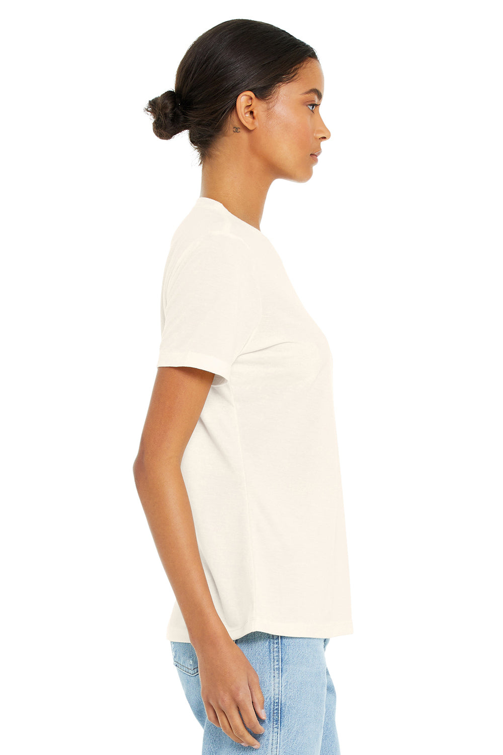 Bella + Canvas BC6413 Womens Short Sleeve Crewneck T-Shirt Natural Model Side