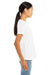 Bella + Canvas BC6413 Womens Short Sleeve Crewneck T-Shirt Solid White Model Side