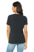Bella + Canvas BC6415 Womens Relaxed Jersey Short Sleeve V-Neck T-Shirt Charcoal Black Triblend Model Back