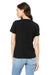 Bella + Canvas BC6415 Womens Short Sleeve V-Neck T-Shirt Solid Black Model Back