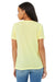 Bella + Canvas BC6415 Womens Short Sleeve V-Neck T-Shirt Pale Yellow Model Back
