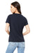 Bella + Canvas BC6415 Womens Short Sleeve V-Neck T-Shirt Solid Navy Blue Model Back