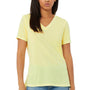 Bella + Canvas Womens Short Sleeve V-Neck T-Shirt - Pale Yellow