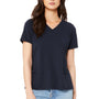 Bella + Canvas Womens Short Sleeve V-Neck T-Shirt - Solid Navy Blue