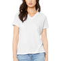 Bella + Canvas Womens Short Sleeve V-Neck T-Shirt - Solid White