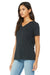 Bella + Canvas BC6415 Womens Relaxed Jersey Short Sleeve V-Neck T-Shirt Charcoal Black Triblend Model 3Q