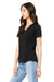Bella + Canvas BC6415 Womens Short Sleeve V-Neck T-Shirt Solid Black Model 3Q