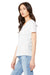 Bella + Canvas BC6415 Womens Short Sleeve V-Neck T-Shirt Solid White Model 3Q