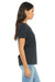 Bella + Canvas BC6415 Womens Relaxed Jersey Short Sleeve V-Neck T-Shirt Charcoal Black Triblend Model Side