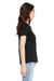 Bella + Canvas BC6415 Womens Short Sleeve V-Neck T-Shirt Solid Black Model Side