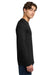 Gildan 64400 Mens Softstyle Long Sleeve Crewneck T-Shirt Black Model Side