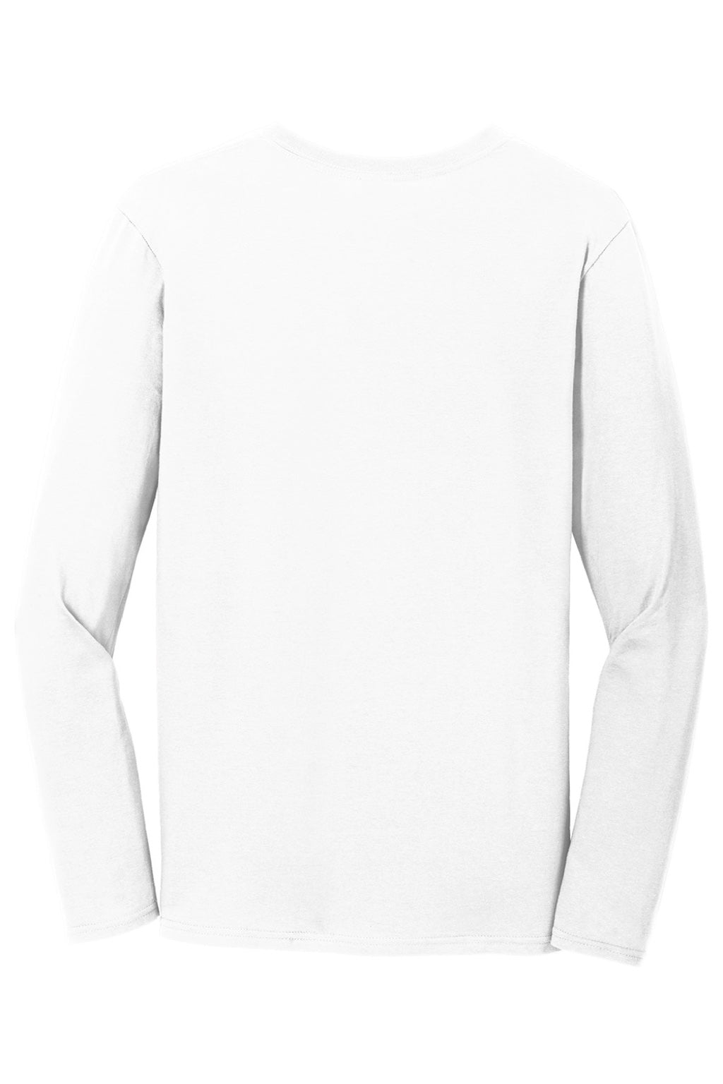 Gildan 64400 Mens Softstyle Long Sleeve Crewneck T-Shirt White Flat Back