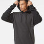 Independent Trading Co. Mens Hooded Sweatshirt Hoodie - Heather Charcoal Grey/Black - NEW