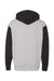 Independent Trading Co. IND4000 Mens Hooded Sweatshirt Hoodie Heather Grey/Black Flat Back