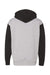 Independent Trading Company IND4000 Mens Hooded Sweatshirt Hoodie w/ Pouch Pocket Heather Grey/Black Flat Back