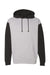 Independent Trading Company IND4000 Mens Hooded Sweatshirt Hoodie w/ Pouch Pocket Heather Grey/Black Flat Front