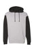 Independent Trading Co. IND4000 Mens Hooded Sweatshirt Hoodie Heather Grey/Black Flat Front