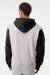 Independent Trading Company IND4000 Mens Hooded Sweatshirt Hoodie w/ Pouch Pocket Heather Grey/Black Model Back